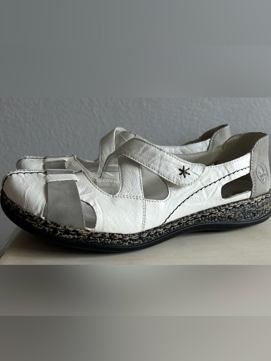 Rieker Shoes - Rieker 85011 White Leather Mary Jane Comfort Walking Shoes EU 42 US Women’s 11